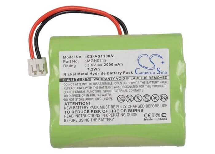3.6V, 2000mAh, Ni-MH Battery fits Ascom, Eft20-r, Eft20-s, 7.2Wh