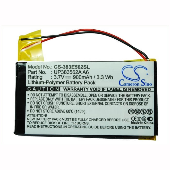 3.7V, 900mAh, Li-Polymer Battery fits Palm, Tungsten E, 3.33Wh