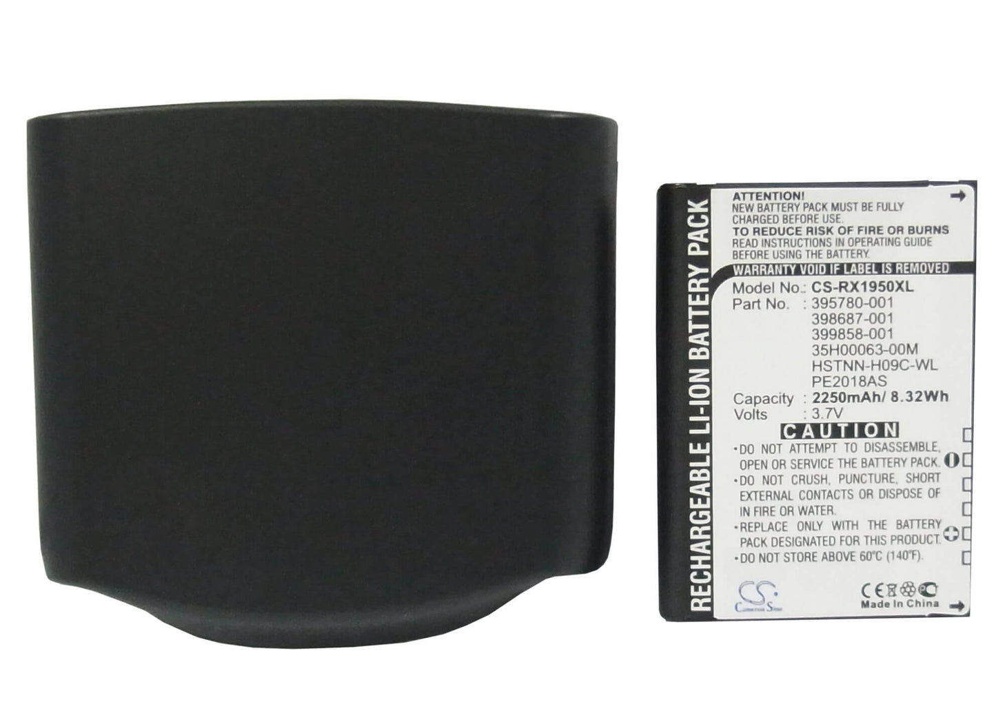 3.7V, 2250mAh, Li-ion Battery fits Hp, Ipaq Rx1900, Ipaq Rx1950, 8.325Wh