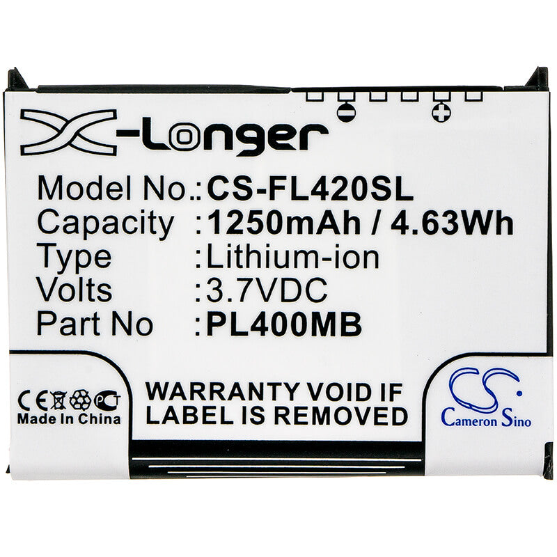 3.7V, 1250mAh, Li-ion Battery fits Fujitsu, Loox 400, Loox 410, 4.625Wh