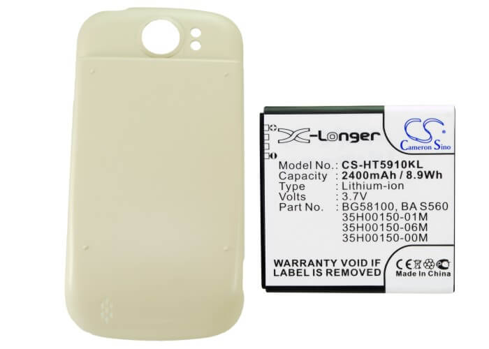 Khaki, 3.7V, 2400mAh, Li-ion Battery fits Htc, Doubleshot, Mytouch 4g Slide, 8.88Wh
