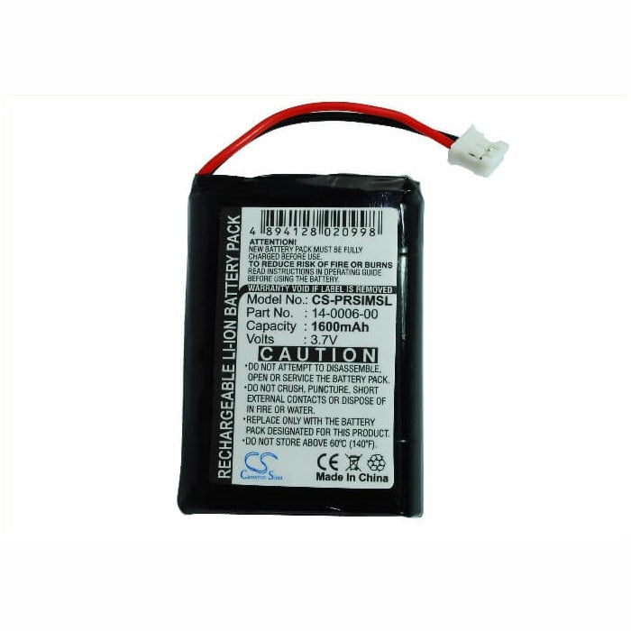 3.7V, 1600mAh, Li-ion Battery fits Palm, Visor Prism, 5.92Wh