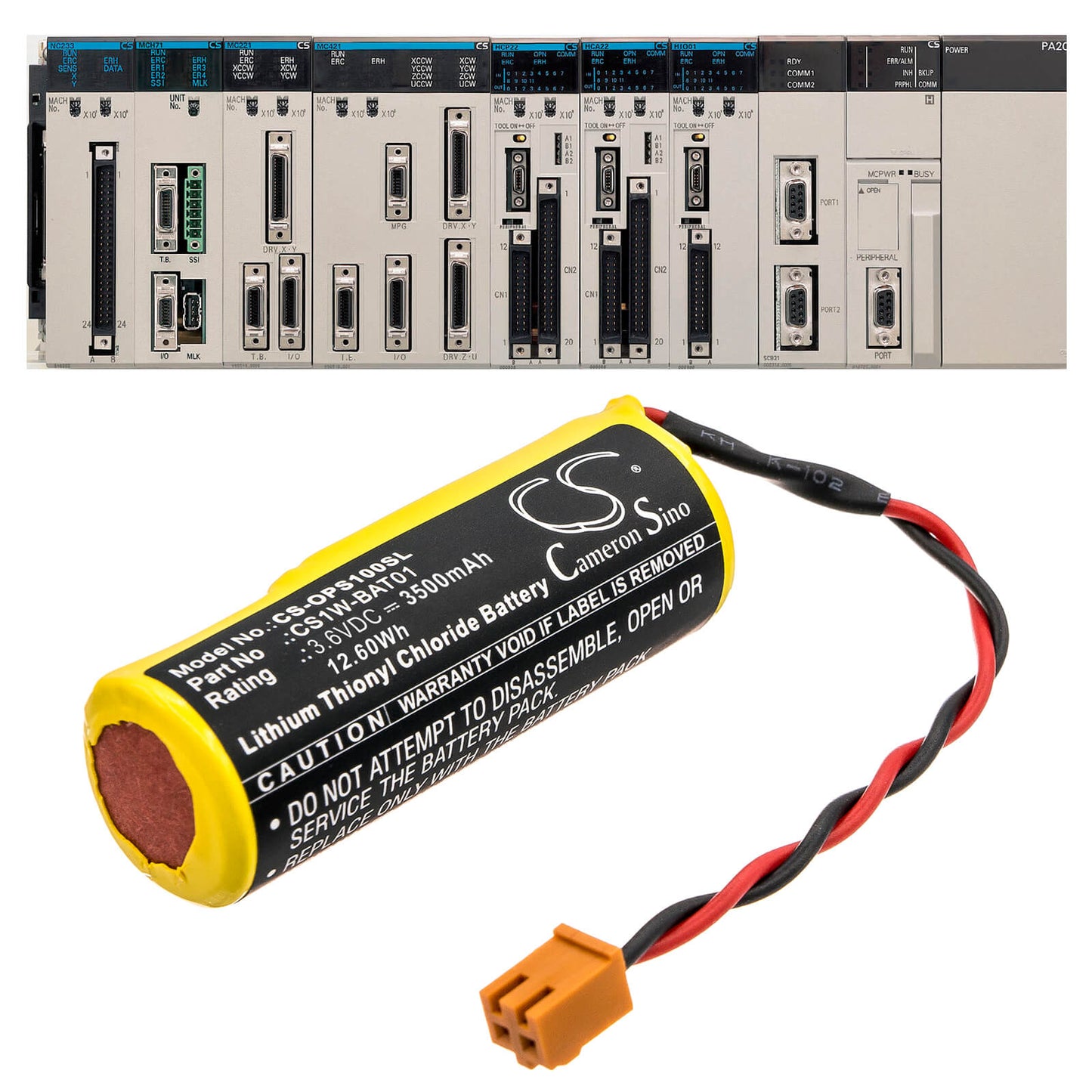 3.6V, 3500mAh, Li-SOCl2 Battery fits Panasonic, Vr-004, Vr-006, 12.6Wh