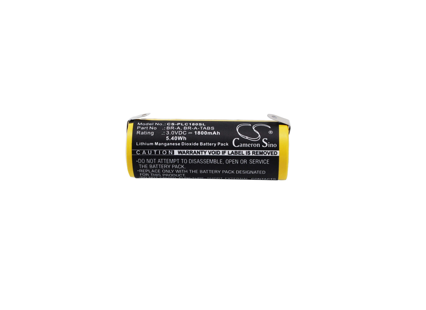 3.0V, 1800mAh, Li-MnO2 Battery fits Panasonic, Automated Meter Reading, Br-a, 5.4Wh