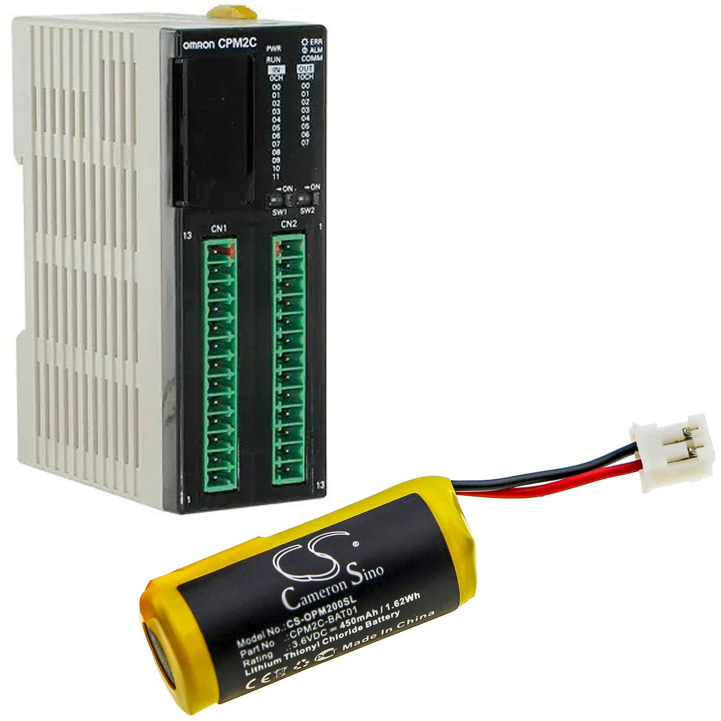 3.6V, 450mAh, Li-SOCl2 Battery fits Omron, Cpm2c, 1.62Wh