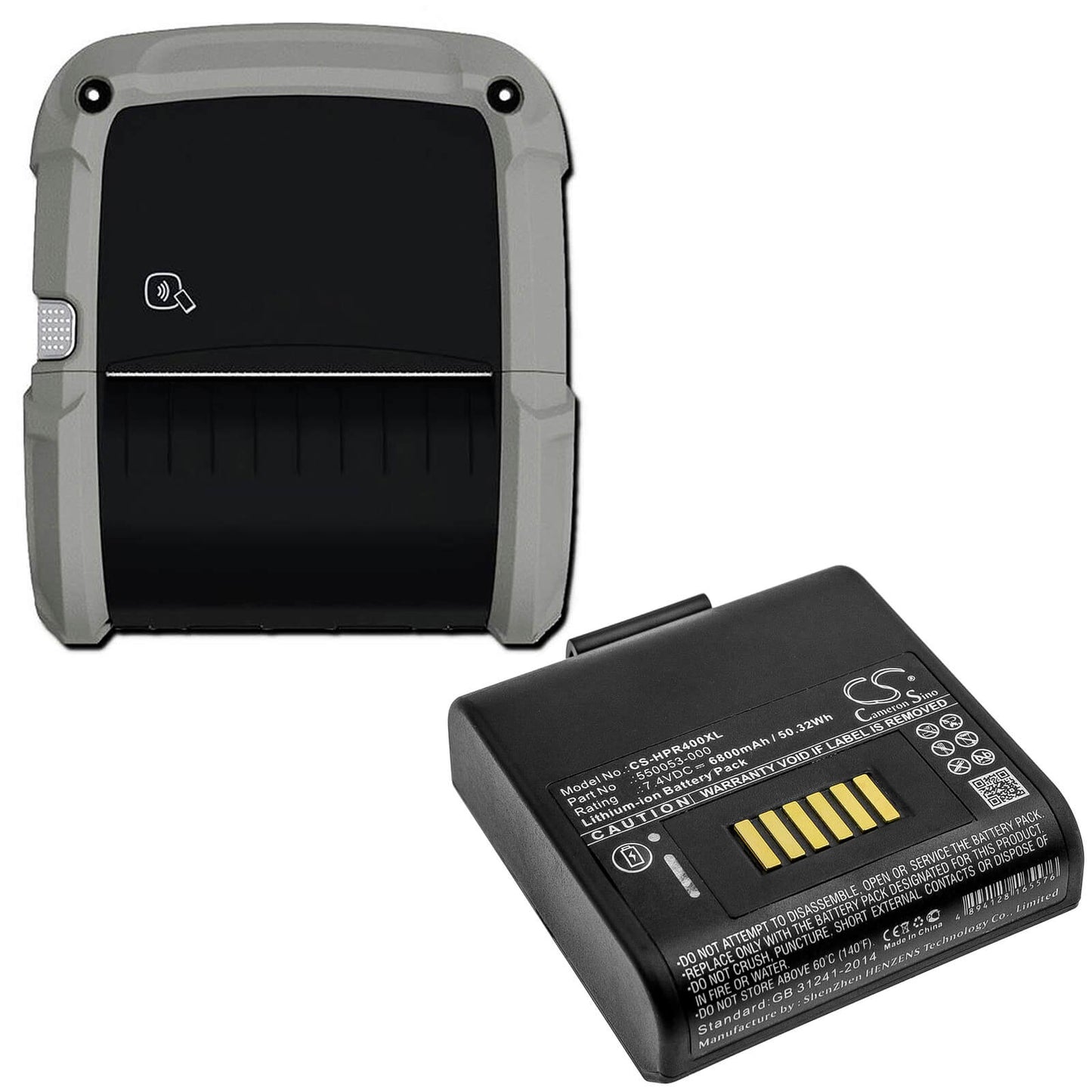 7.4V, 6800mAh, Li-ion Battery fits Intermec, Rp4, 50.32Wh