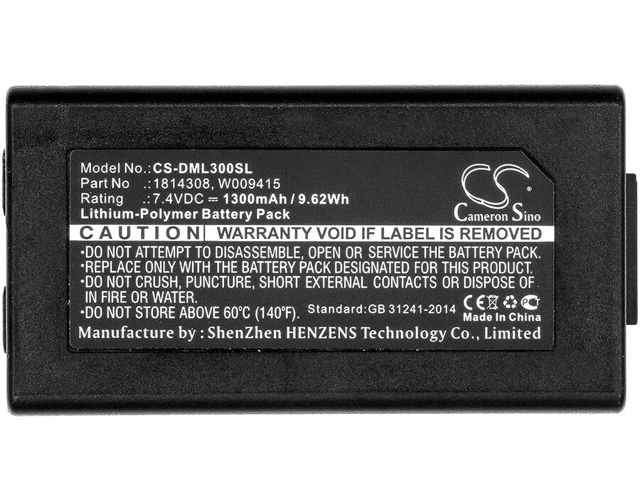 7.4V, 1300mAh, Li-Polymer Battery fits Dymo, 1982171, Labelmanager 500ts, 9.62Wh