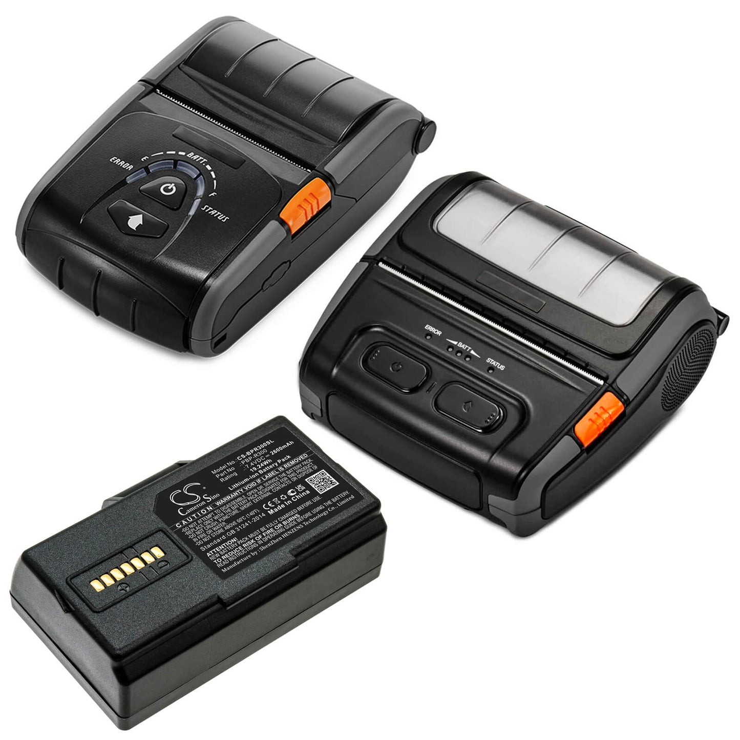7.4V, 2600mAh, Li-ion Battery fits Bixolon, Spp-r300, Spp-r310, 19.24Wh