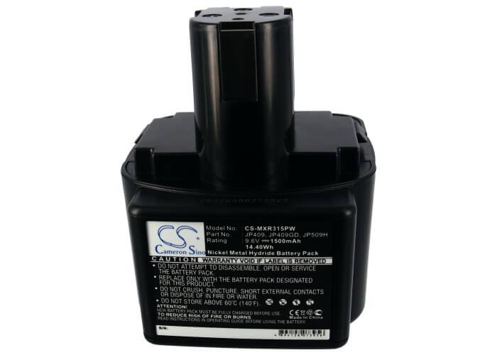 9.6V, 1500mAh, Ni-MH Battery fits Max Rebar, Rb213, Rb215, 14.4Wh