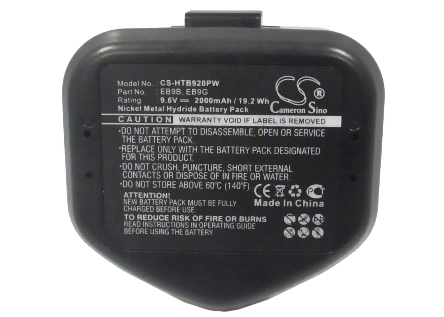 9.6V, 2000mAh, Ni-MH Battery fits Hitachi, Ck 12d, Ck 12dy, 19.2Wh