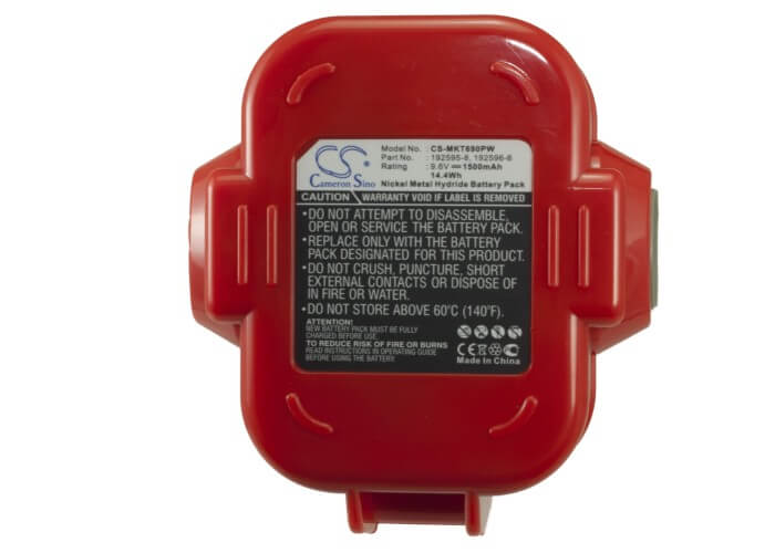 9.6V, 1500mAh, Ni-MH Battery fits Makita, 6207d, 6207dwde, 14.4Wh