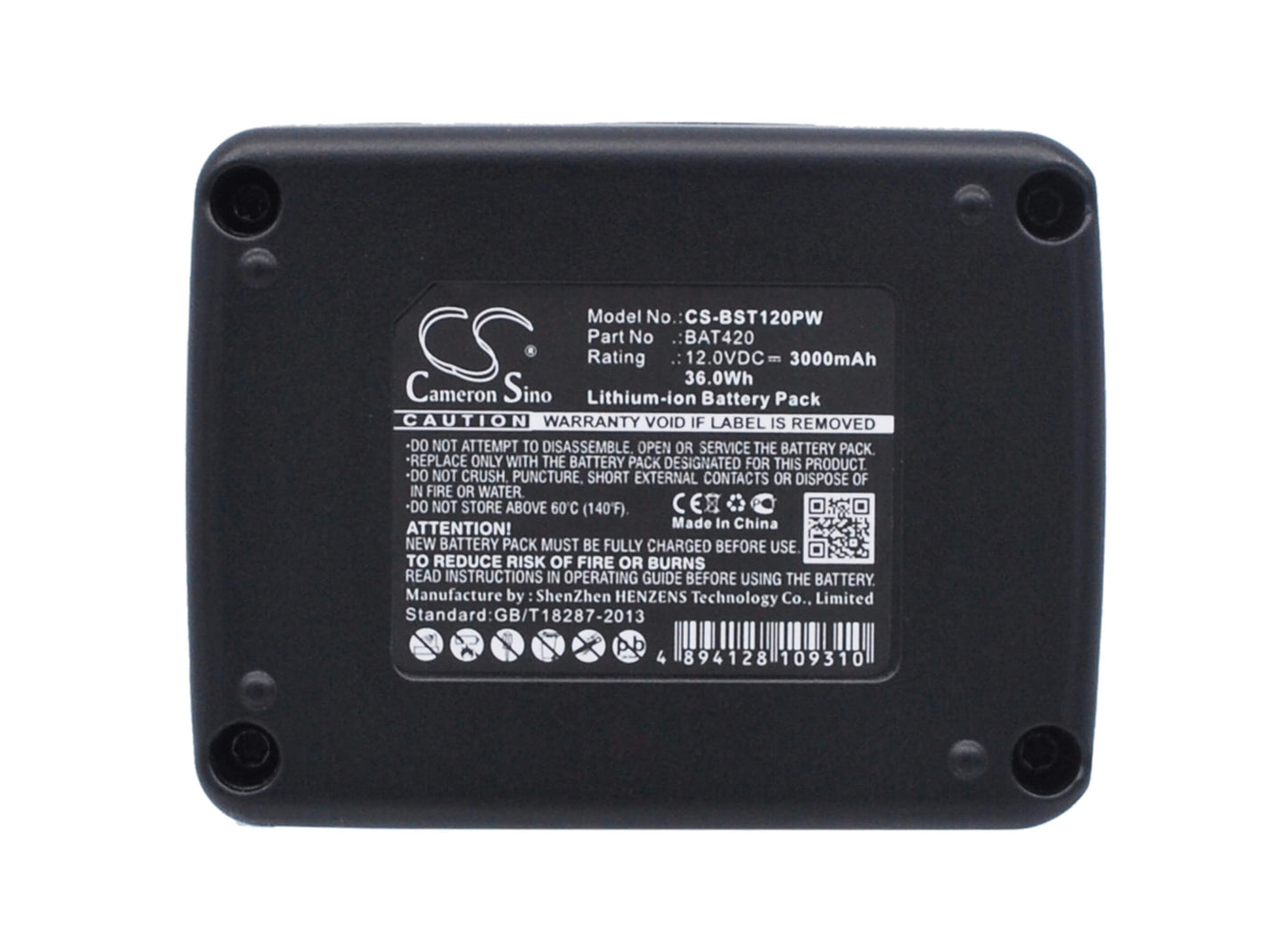 12.0V, 3000mAh, Li-ion Battery fits Bosch, 12-volt Max Tools, All 12v Max Pod Battery Style, 36Wh