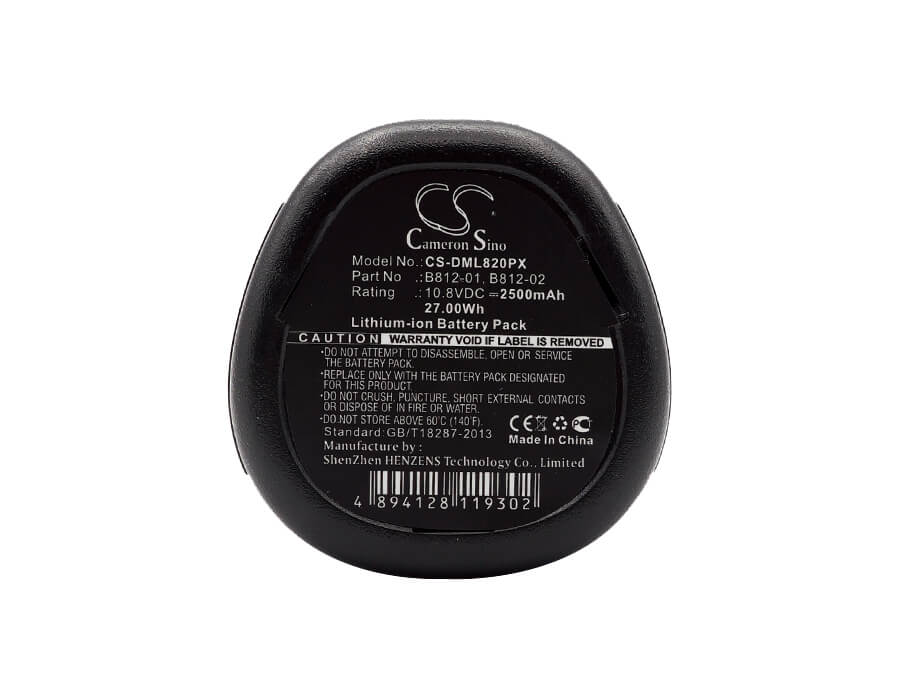 10.8V, 2500mAh, Li-ion Battery fits Dremel, 8200, 8220, 27Wh