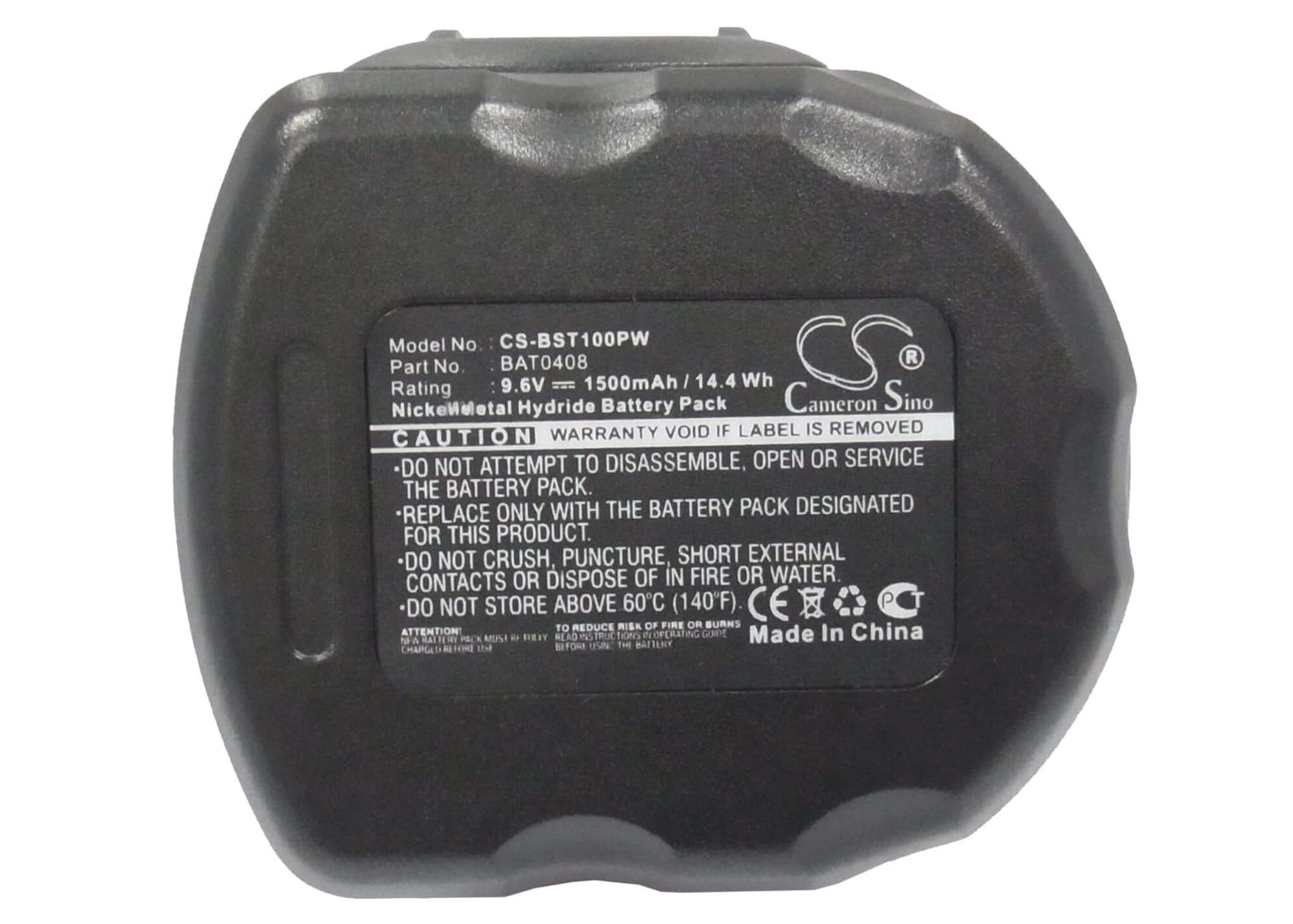 9.6V, 1500mAh, Ni-MH Battery fits Bosch, 32609, 32609-rt, 14.4Wh