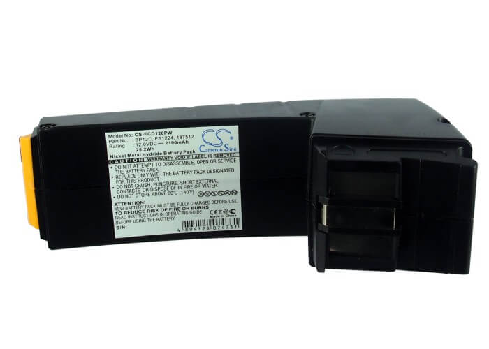 12.0V, 2100mAh, Ni-MH Battery fits Festool, 486831, 488844, 25.2Wh