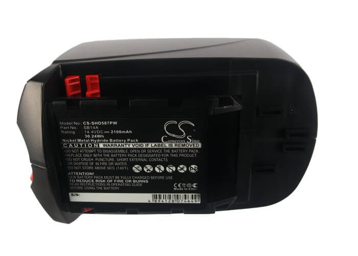 14.4V, 2100mAh, Ni-MH Battery fits Skil, 2587, 2587-05, 30.24Wh
