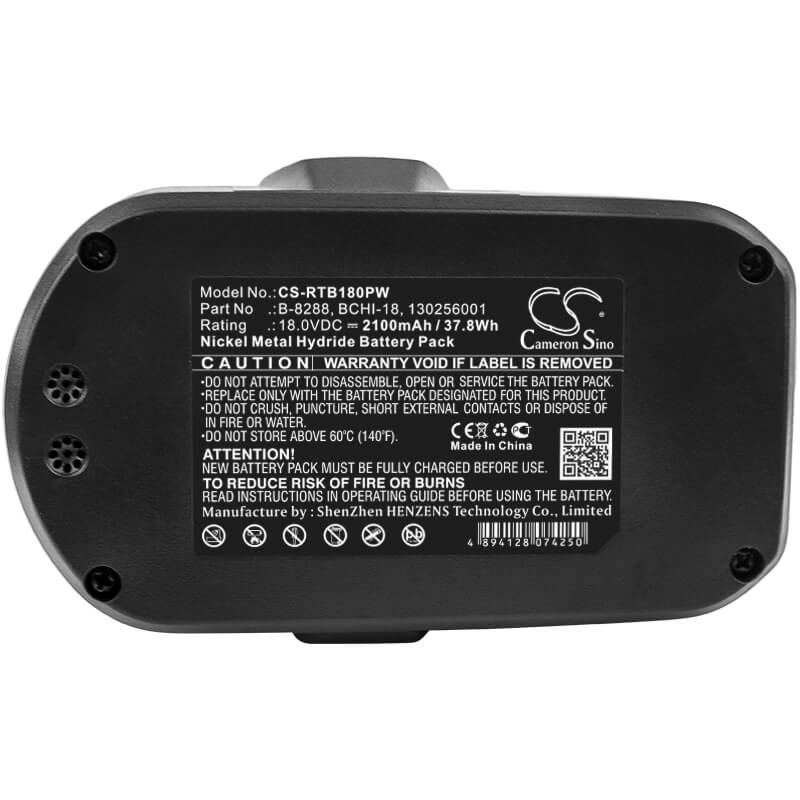 18.0V, 2100mAh, Ni-MH Battery fits Ryobi, Cdl1802p4, Cid-1802p, 37.8Wh