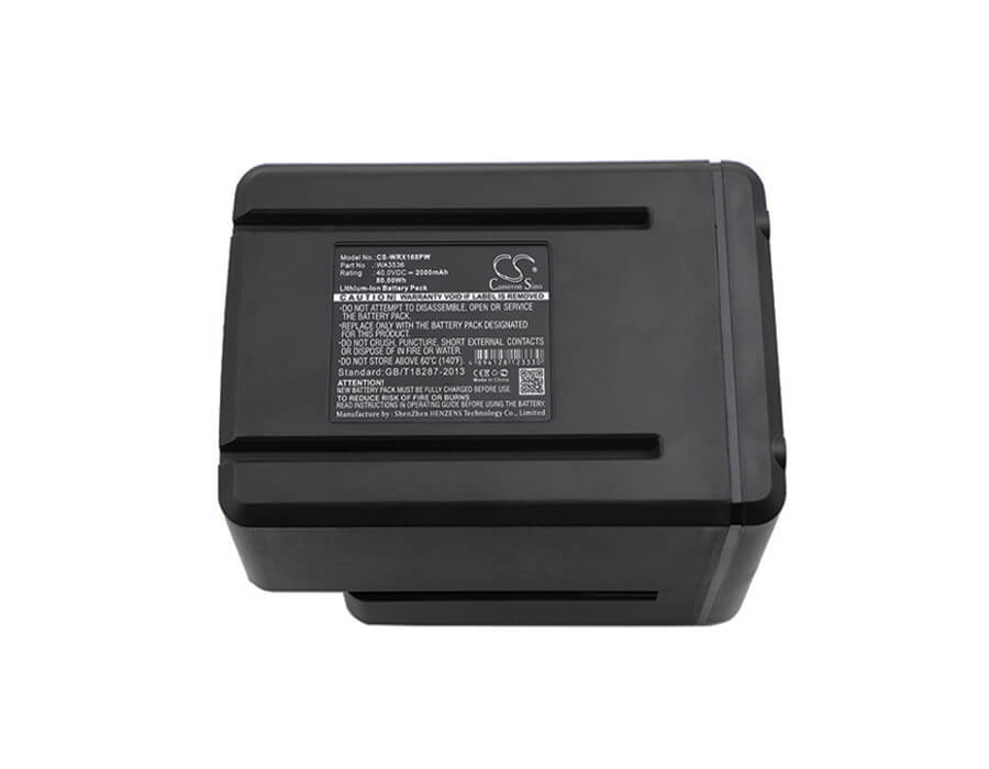 40.0V, 2000mAh, Li-ion Battery fits Worx, Wg168e, Wg268e, 80Wh