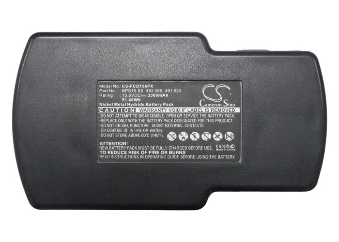 15.6V, 3300mAh, Ni-MH Battery fits Festool, Ps 400, T15+3, 51.48Wh
