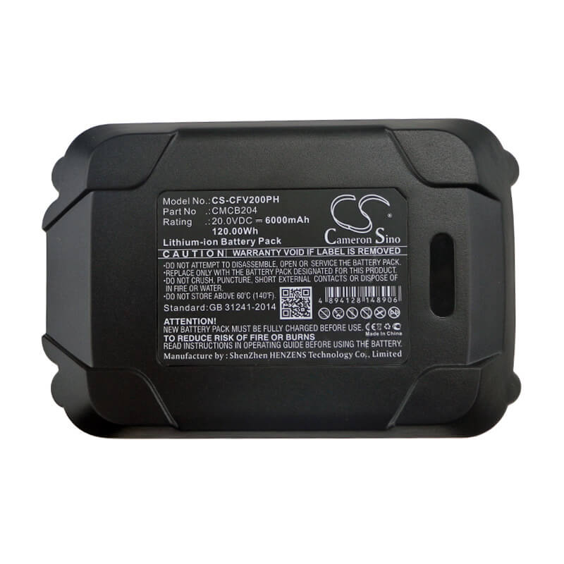 20.0V, 6000mAh, Li-ion Battery fits Craftsman, 16ga Straight Finish Nailer, 18ga Brad Nailer, 120Wh