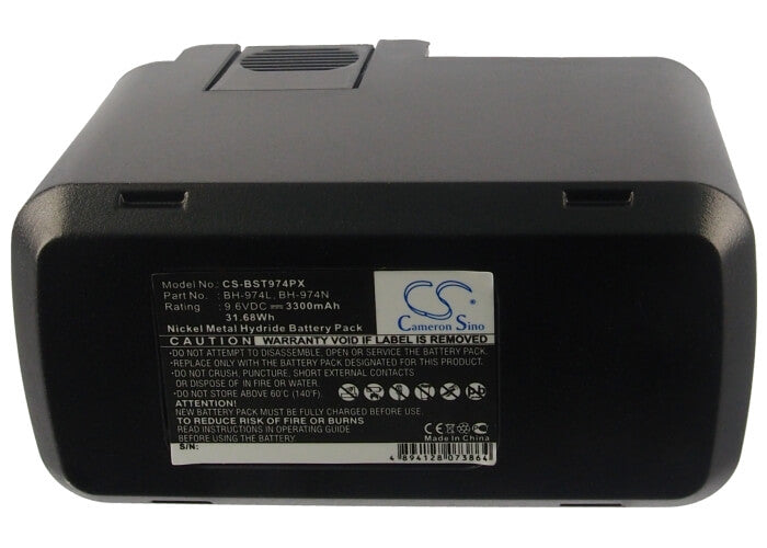 9.6V, 3300mAh, Ni-MH Battery fits Wurth, 702 396 5, 7023965, 31.68Wh