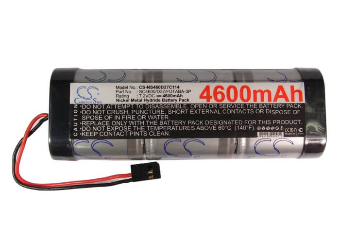 7.2V, 4600mAh, Ni-MH Battery fits Cameron Sino, RC Cars Cs-ns460d37c114, 33.12Wh