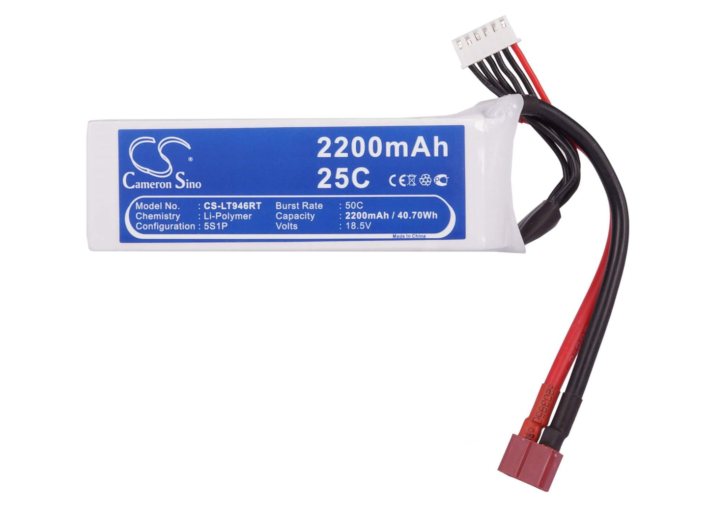18.5V, 2200mAh, Li-Polymer Battery fits Cameron Sino, RC Robot Cs-lt946rt, 40.7Wh