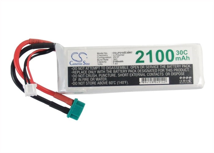 7.4V, 2100mAh, Li-Polymer Battery fits Cameron Sino, RC Trains Cs-lp2102c30r7, 15.54Wh