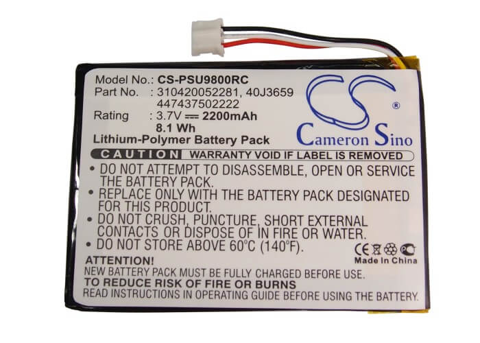 3.7V, 2200mAh, Li-Polymer Battery fits Philips, Multimedia Control Panel Rc980, Pronto Pc9800i/17, 8.14Wh