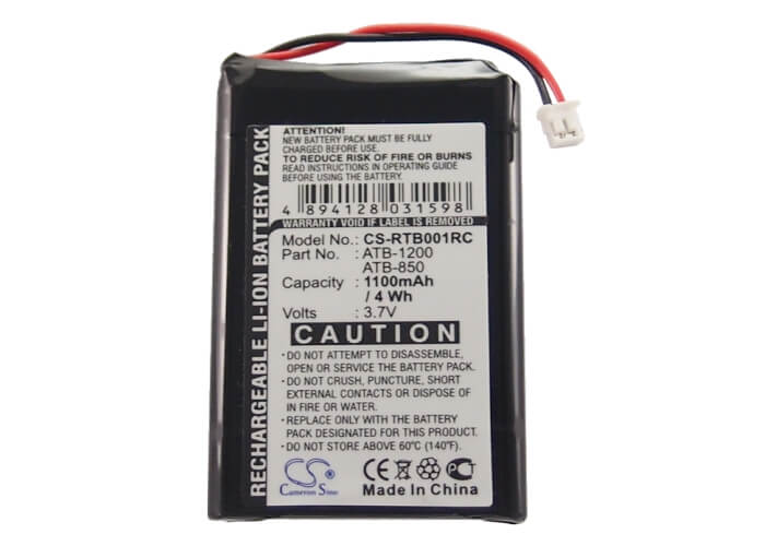 3.7V, 1100mAh, Li-ion Battery fits Rti, T2b, T2c, 4.07Wh