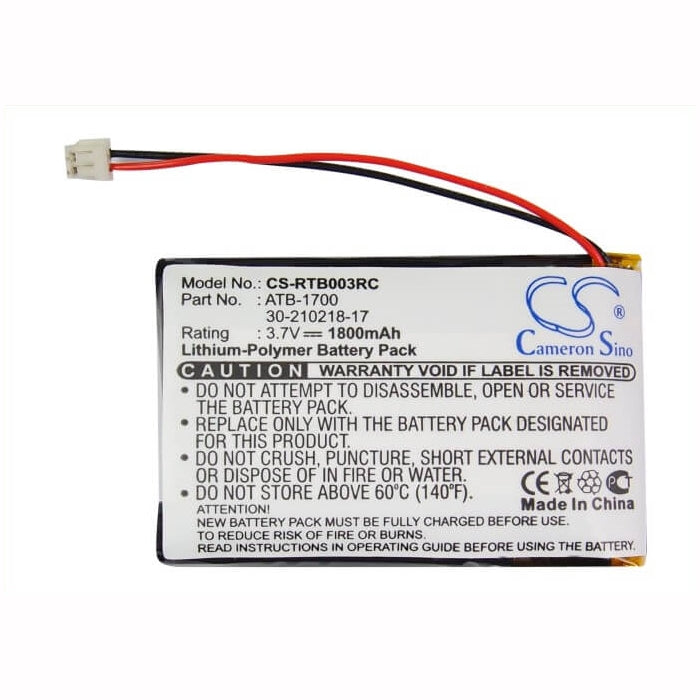 3.7V, 1800mAh, Li-ion Battery fits Rti, T3v, T3-v, 6.66Wh