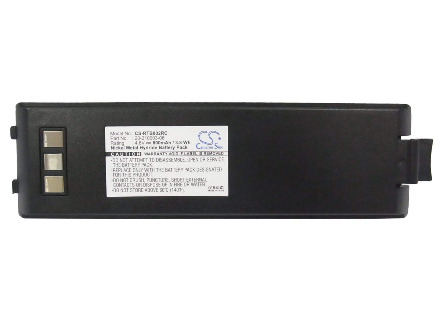 4.8V, 800mAh, Ni-MH Battery fits Rti, T2, 3.84Wh