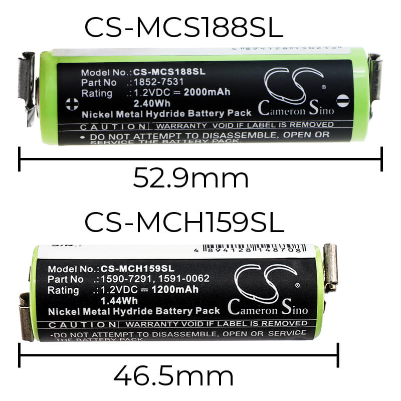 1.2V, 1200mAh, Ni-MH Battery fits Moser, Chromini 1591, Chromini 1591b, 1.44Wh