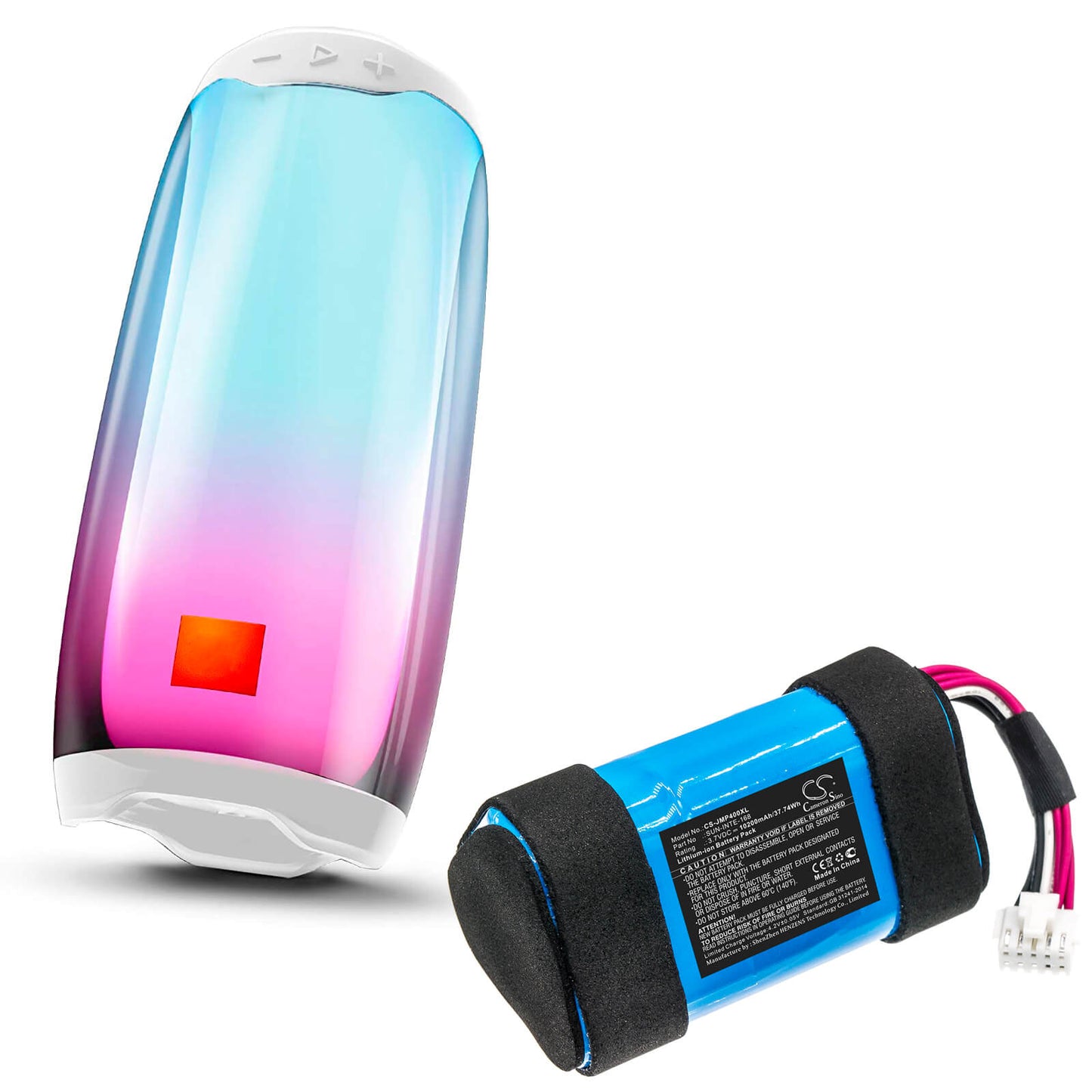 3.7V, 10200mAh, Li-ion Battery fits Jbl, Pulse 4, 37.74Wh