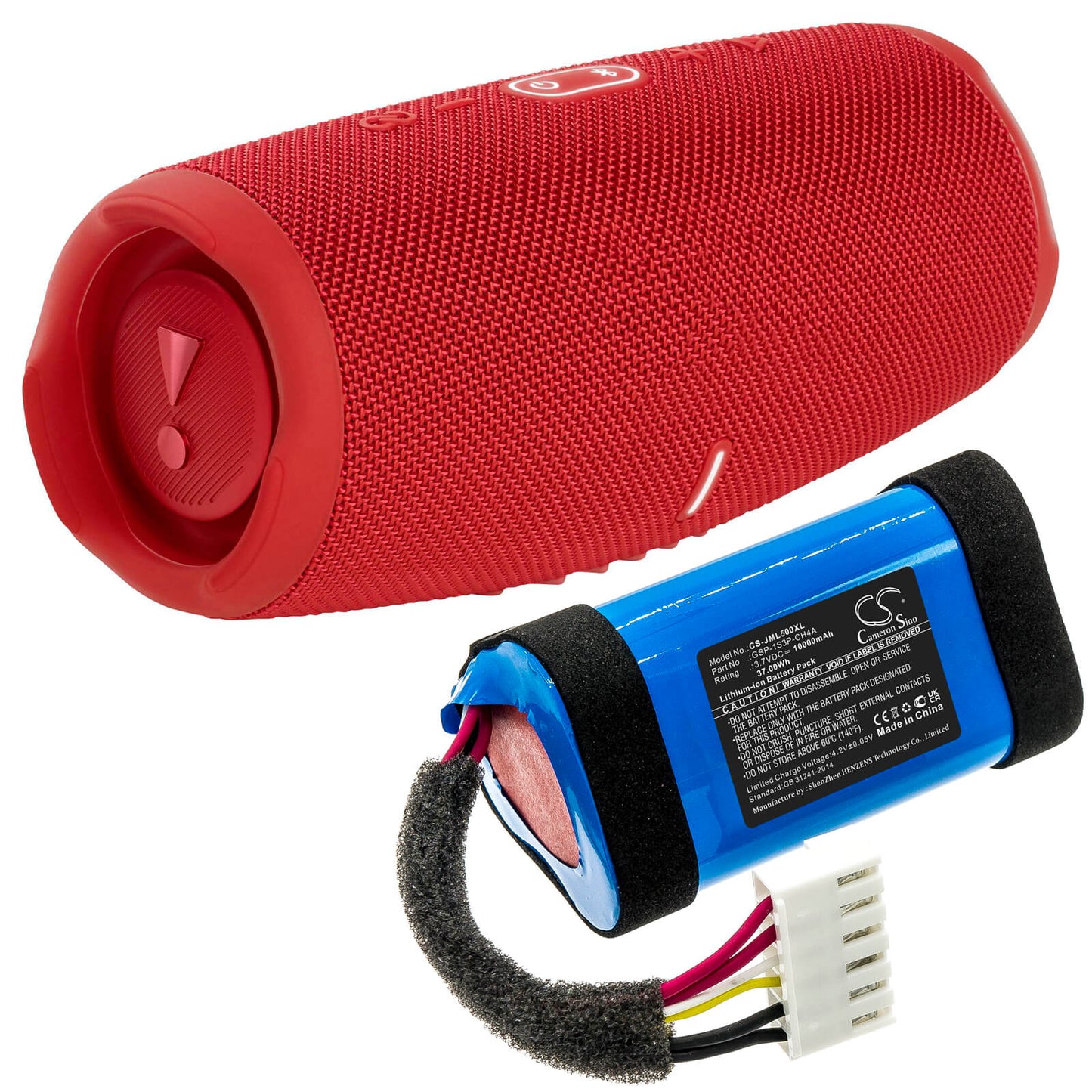 3.7V, 10000mAh, Li-ion Battery fits Jbl, Charge 5, Jblcharge5bluam, 37Wh