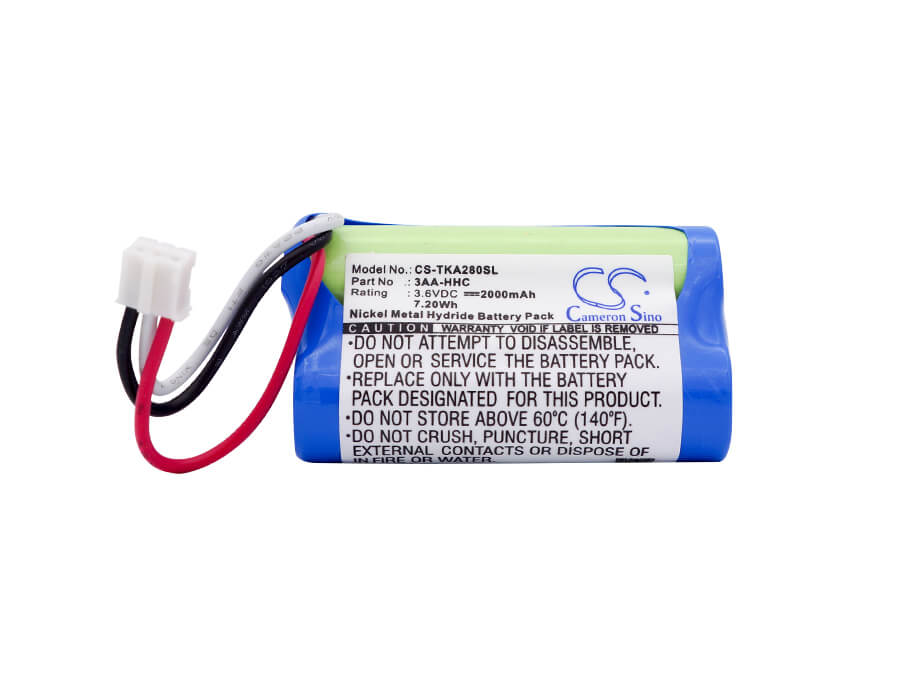 3.6V, 2000mAh, Ni-MH Battery fits Tdk, Life On Record A28, Life On Record A28 Trek Flex, 7.2Wh