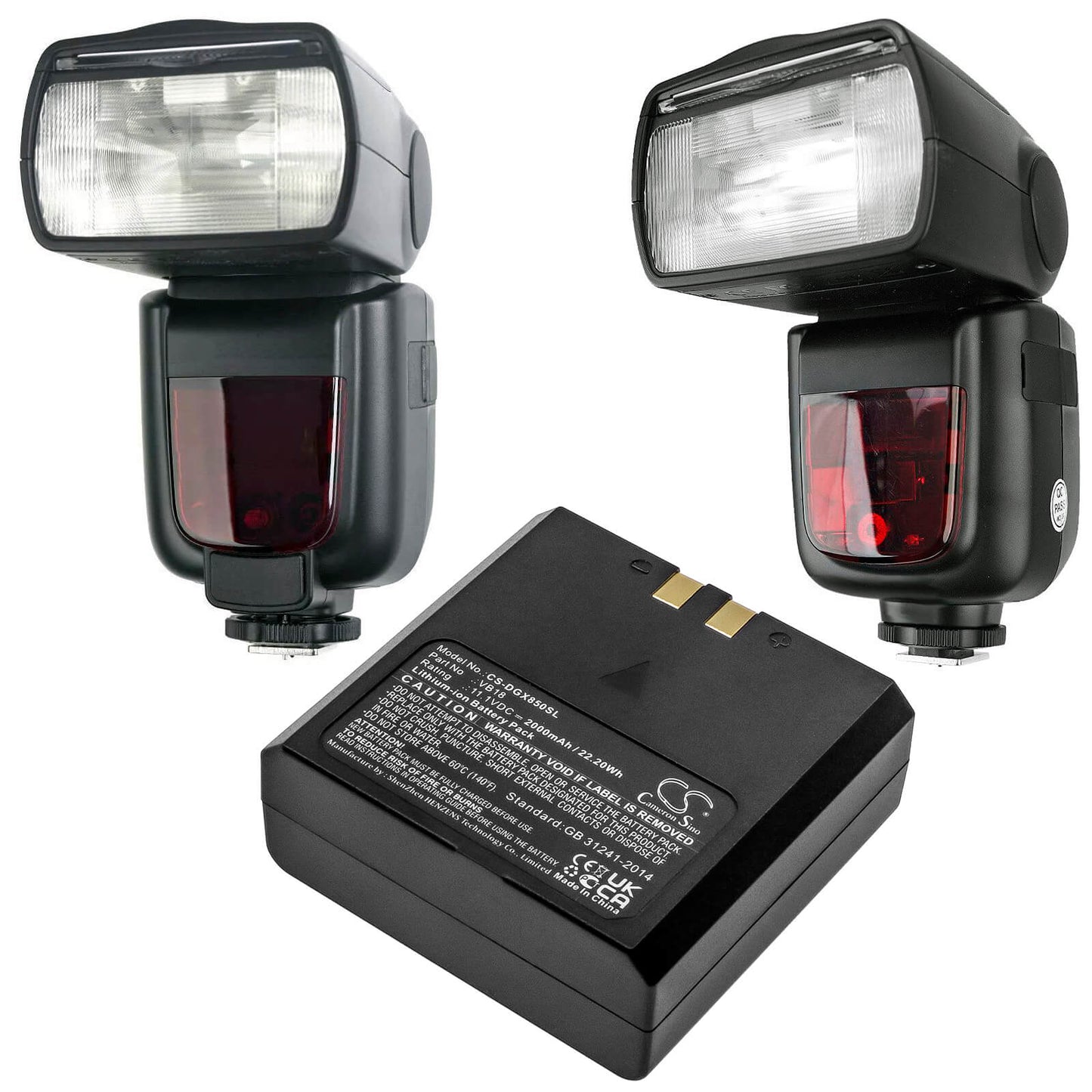 11.1V, 2000mAh, Li-ion Battery fits Godox, V850, V850ii, 22.2Wh