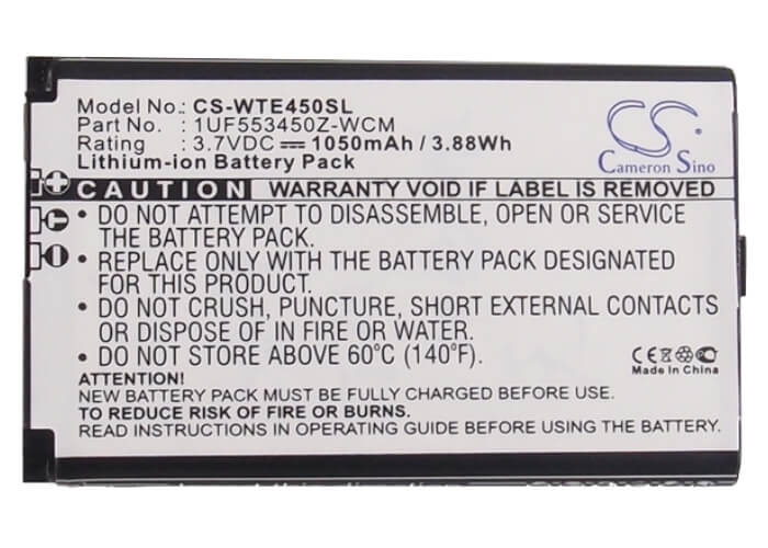 3.7V, 1050mAh, Li-ion Battery fits Bamboo, Cth-470k-de, Cth-470k-en, 3.885Wh