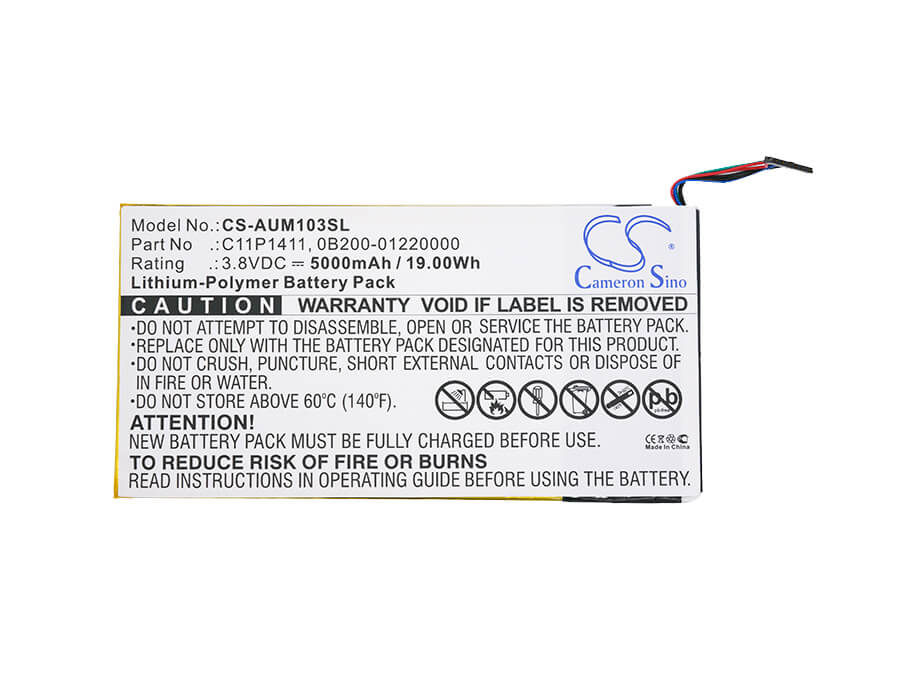 3.8V, 5000mAh, Li-Polymer Battery fits Asus, K01e, Me0310k 1b, 19Wh