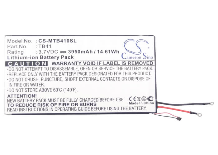 3.7V, 3950mAh, Li-Polymer Battery fits Motorola, Droid Xyboard 10.1, Mz609, 14.615Wh