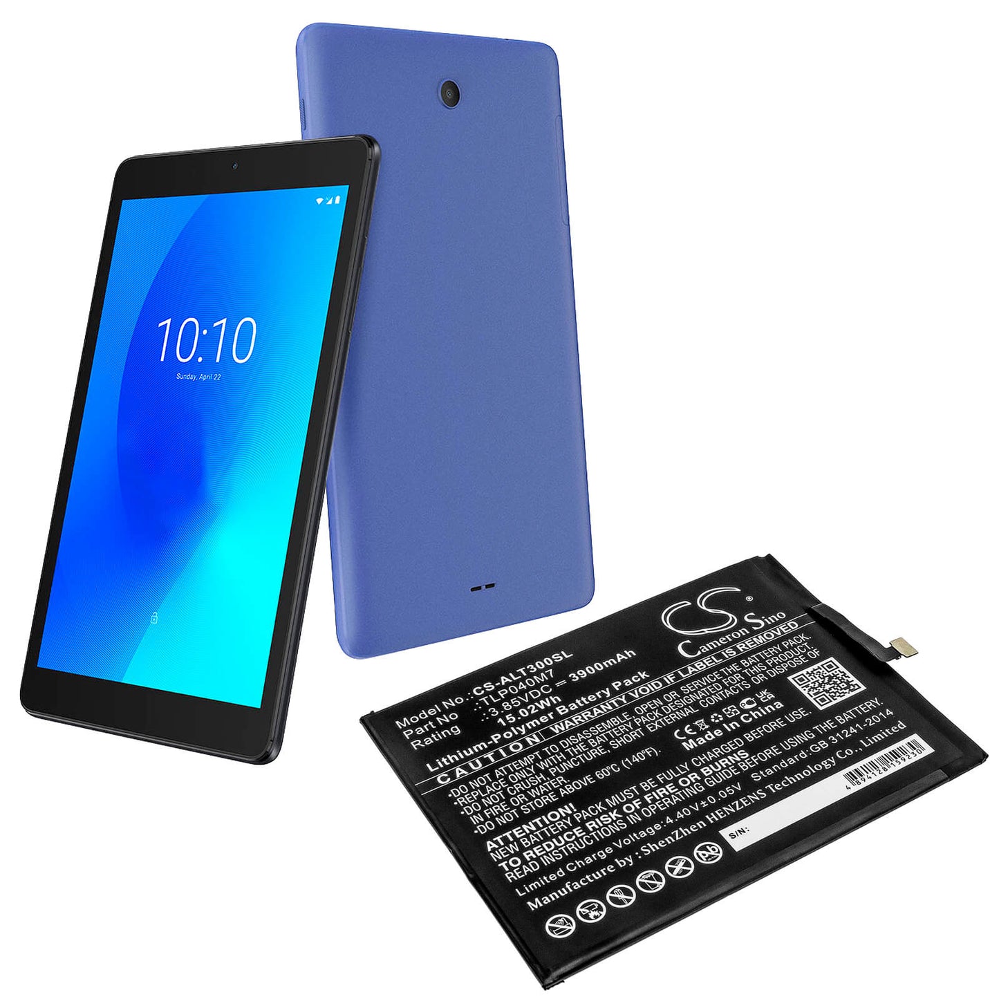3.85V, 3900mAh, Li-Polymer Battery fits Alcatel, 3t, Ot-9032t, 15.015Wh