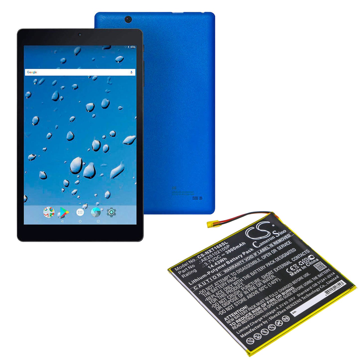 3.7V, 3900mAh, Li-Polymer Battery fits Nextbook, Ares 8a, Nx16a8116kpk, 14.43Wh