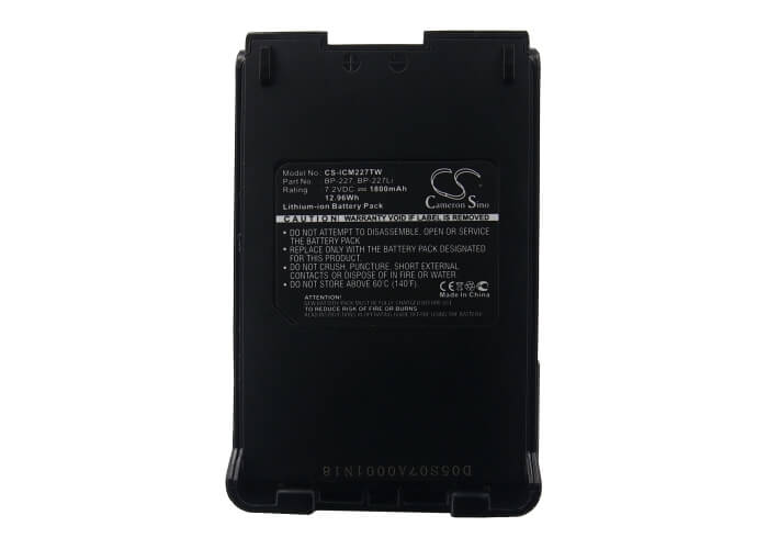 7.2V, 1800mAh, Li-ion Battery fits Icom, Ic-e85, Ic-f50, 12.96Wh