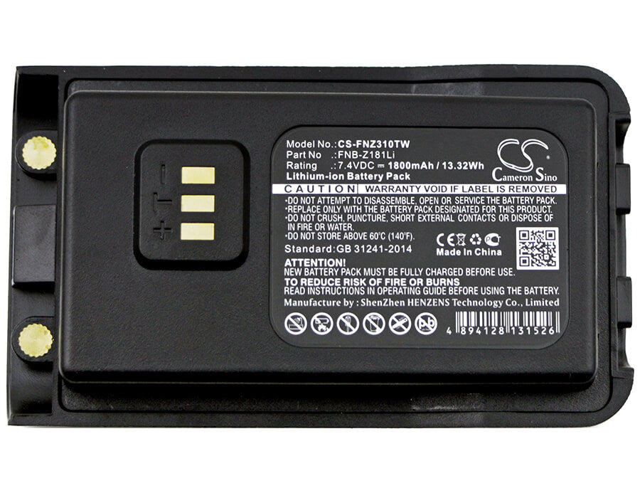 7.4V, 1800mAh, Li-ion Battery fits Vertex, Evx-c31, Vz-30, 13.32Wh