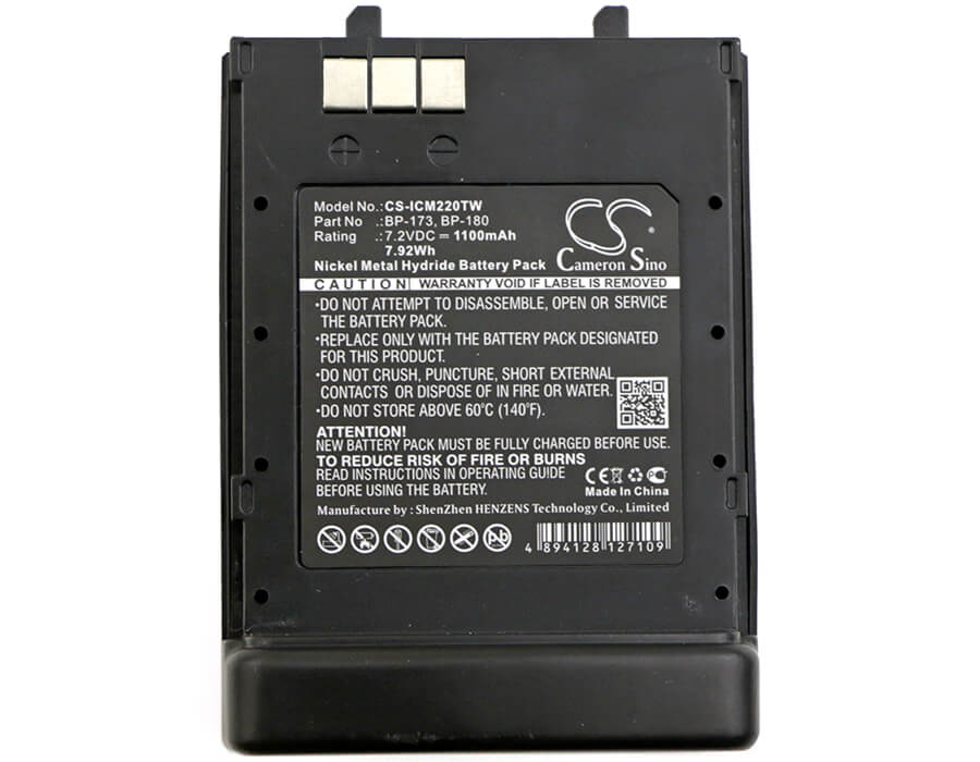 7.2V, 1100mAh, Ni-MH Battery fits Icom, Ic-12a, Ic-21ae, 7.92Wh