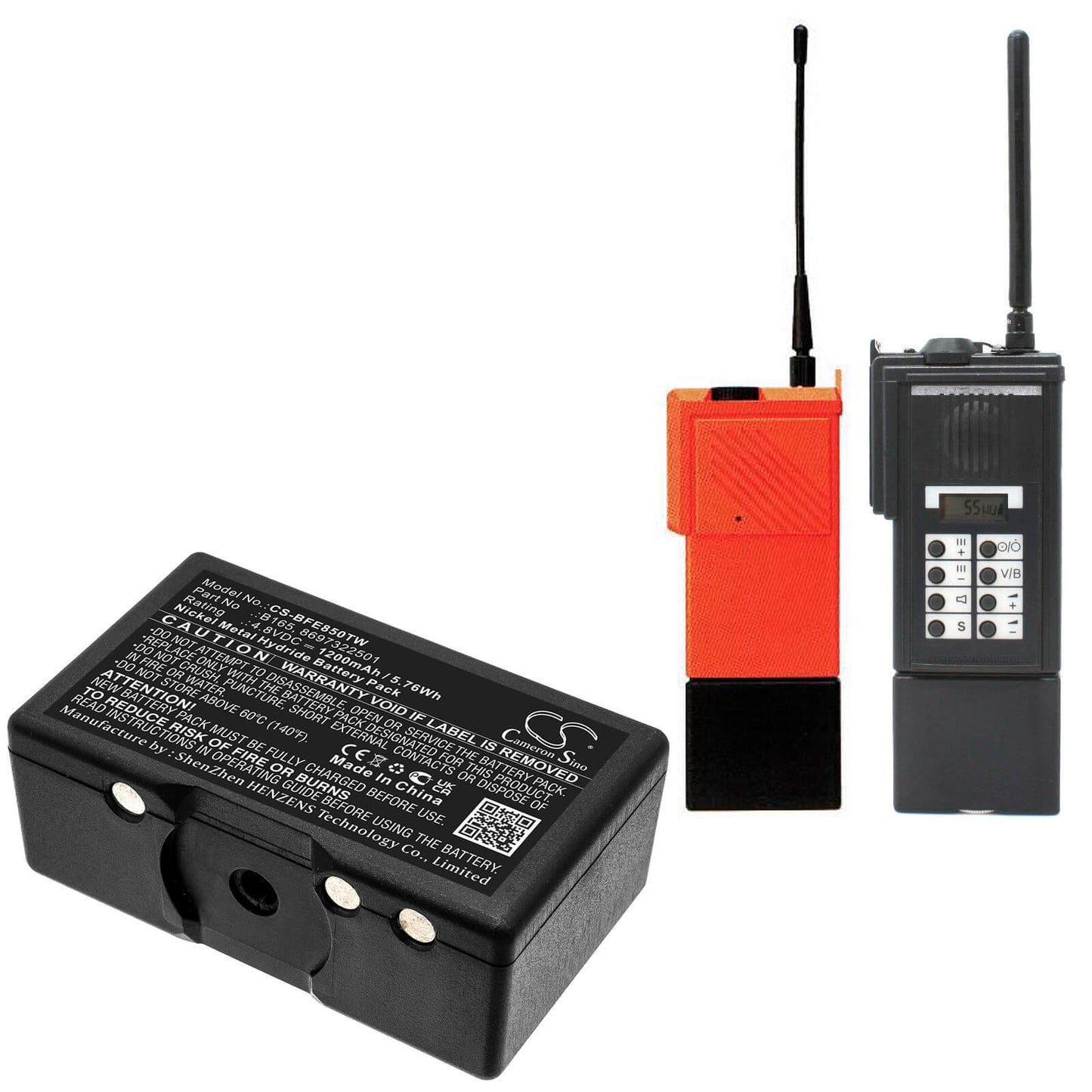 4.8V, 1200mAh, Ni-MH Battery fits Bosch, Hfe-165, Hfe-455, 5.76Wh