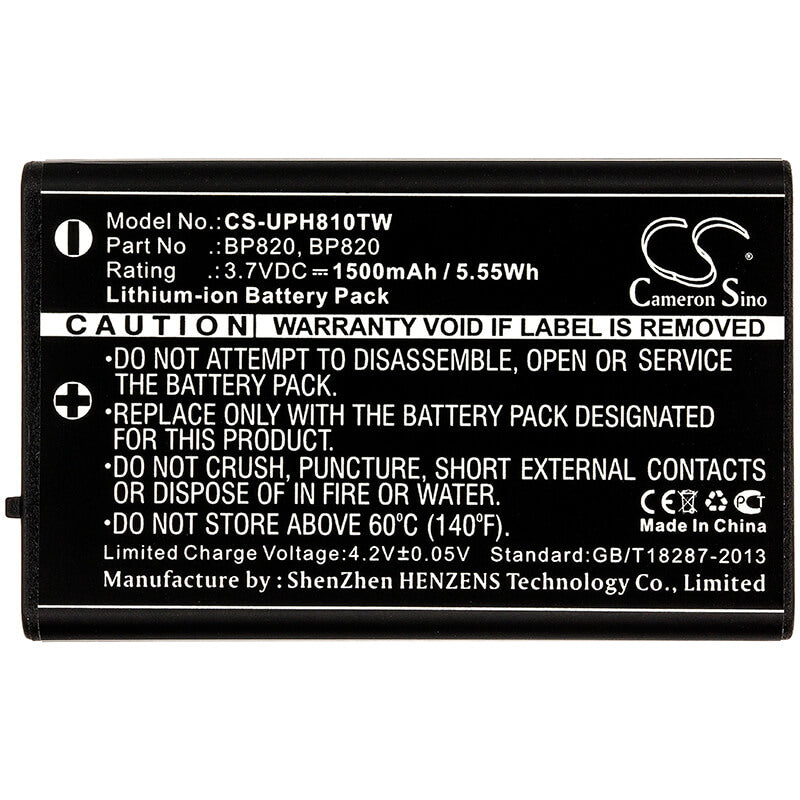 3.7V, 1500mAh, Li-ion Battery fits Uniden, Uh810, Uh810s, 5.55Wh