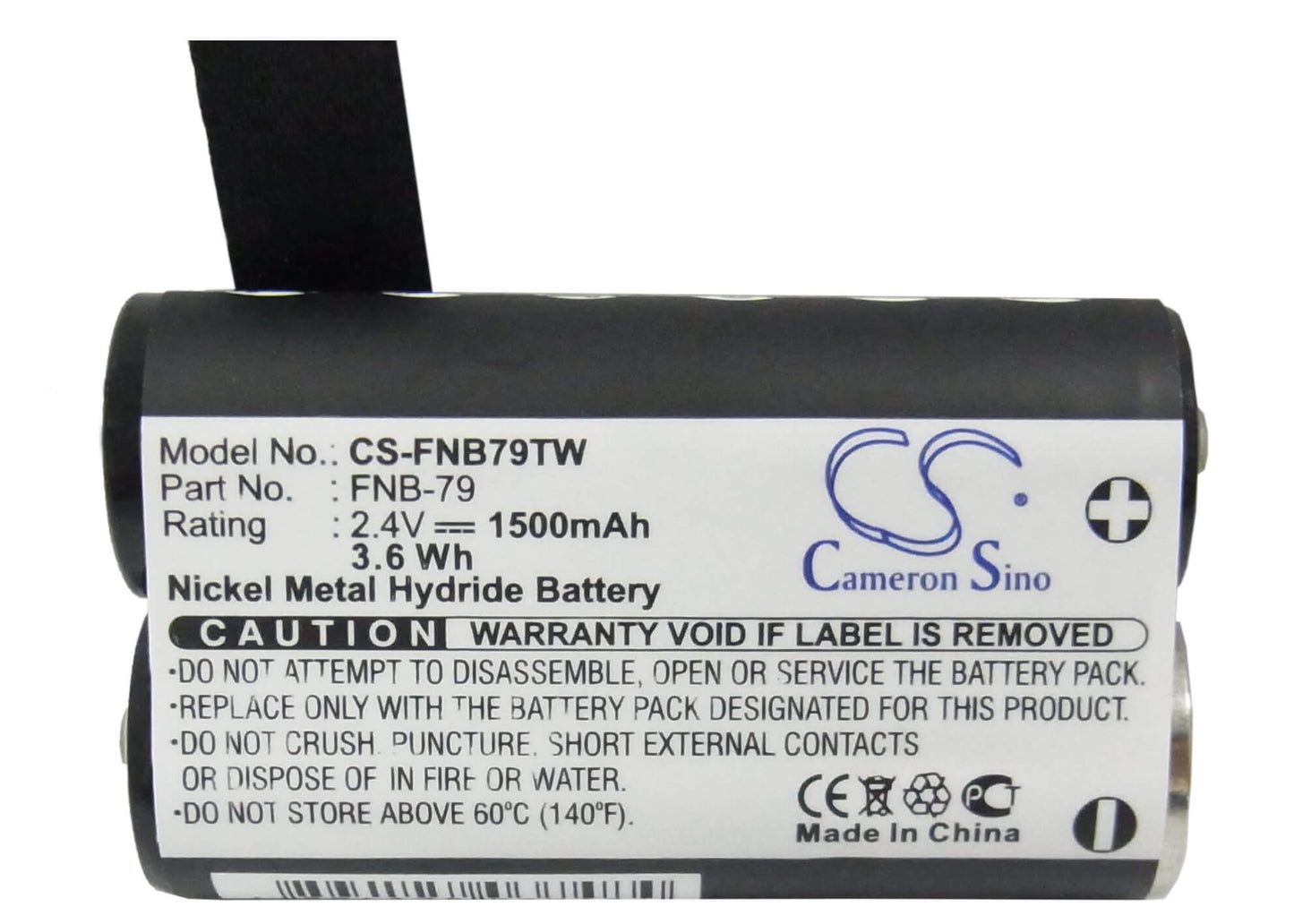 2.4V, 1500mAh, Ni-MH Battery fits Yaesu, Vr-120, Vr-120d, 3.6Wh