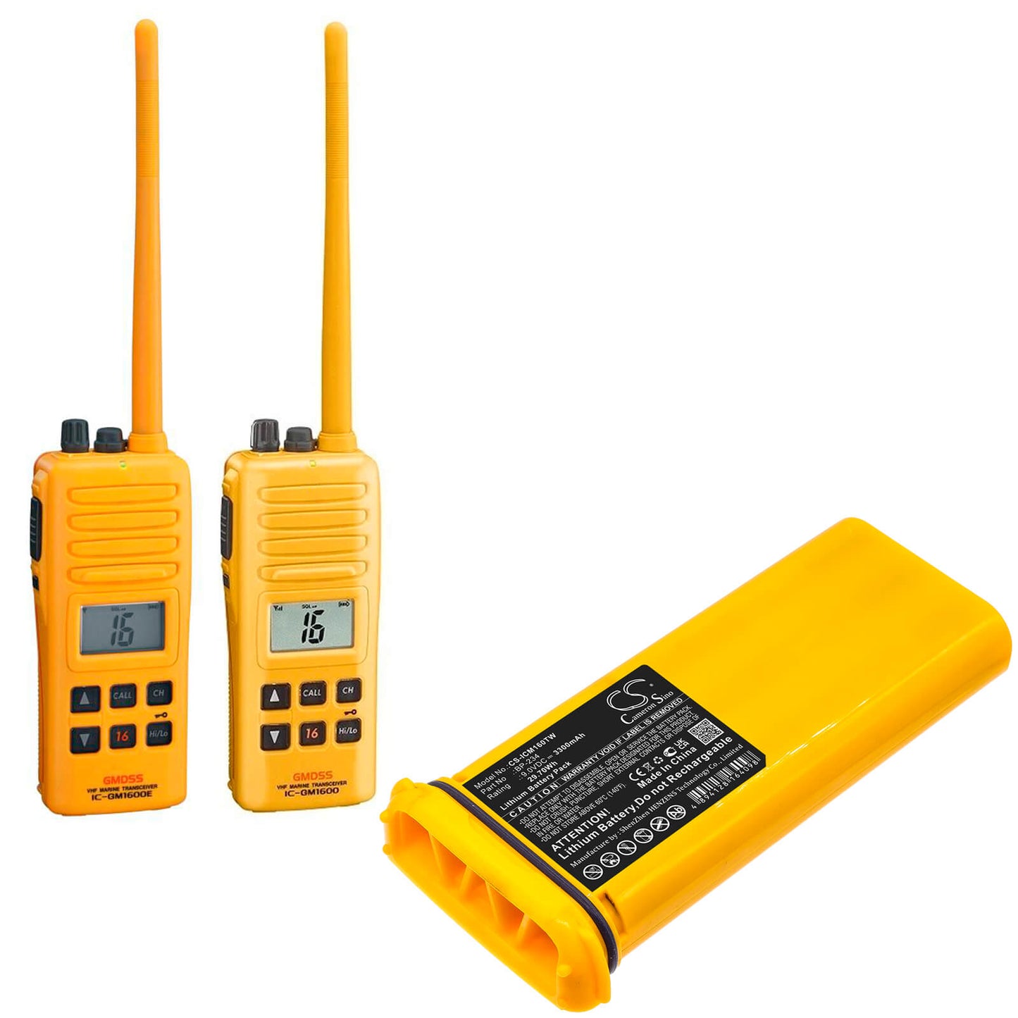 9.0V, 3300mAh, Lithium Battery fits Icom, Ic-gm1600, Ic-gm1600e, 29.7Wh