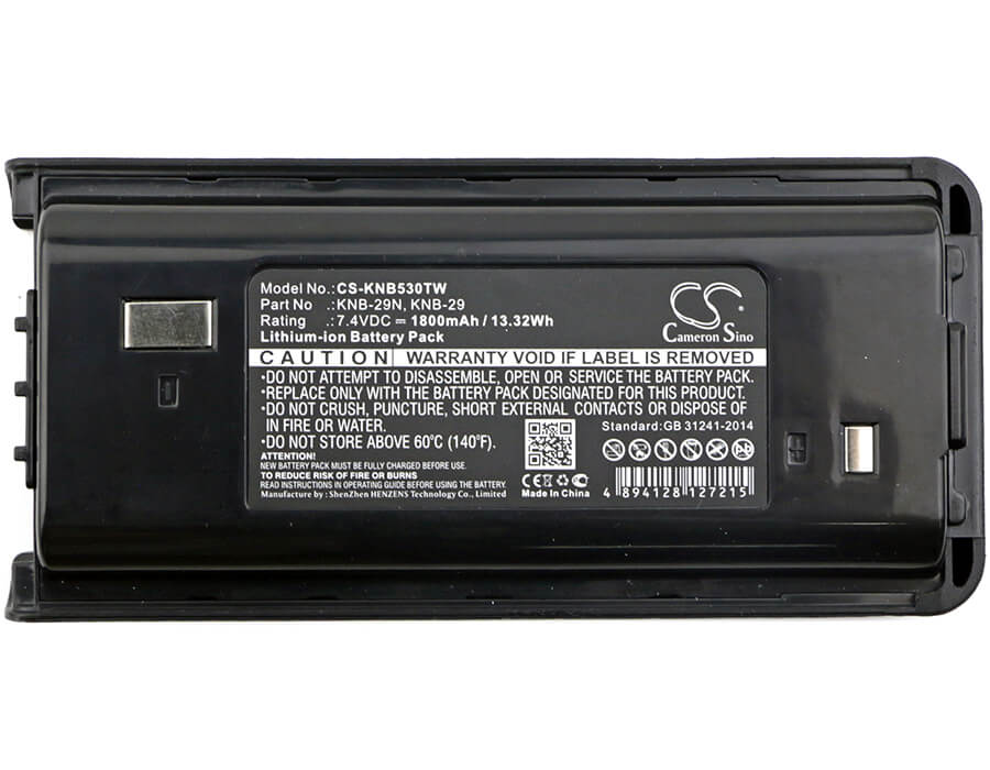7.4V, 1800mAh, Li-ion Battery fits Kenwood, Nx-240, Nx-240v, 13.32Wh